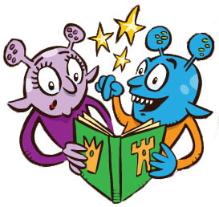 Image of two characters associated with Summer Stars reading programme, Binky and Zoink